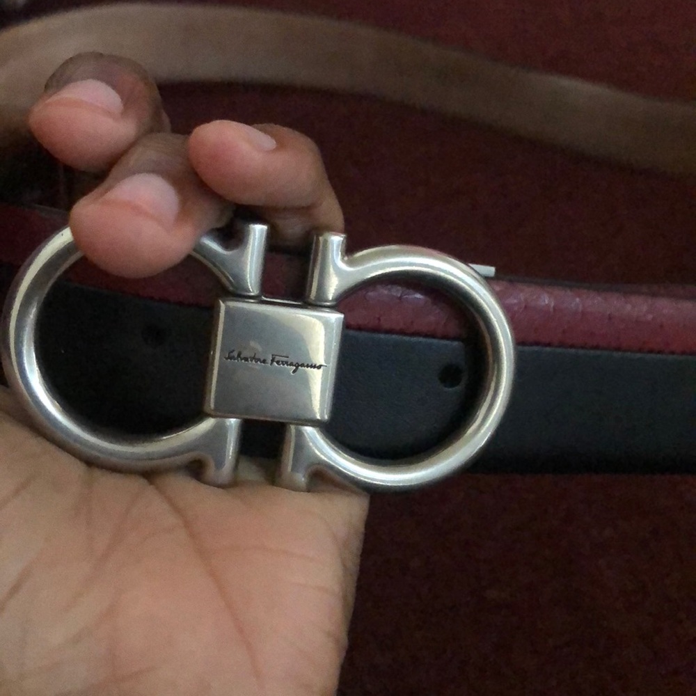 Python leather Ferragamo belt